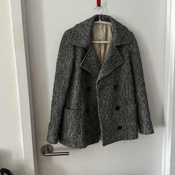 Zadig & Voltaire Miles Deluxe Double-Breasted Coat Gris Peacoat - Picture 6 of 10